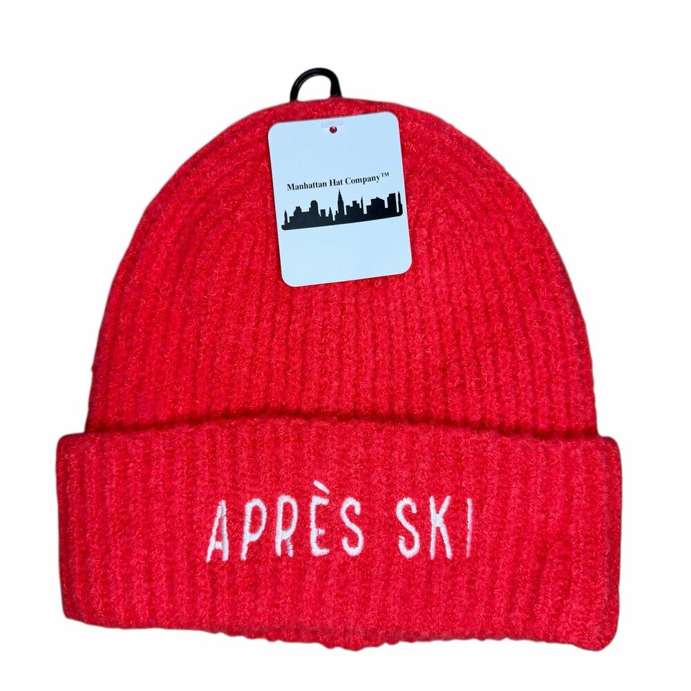 NWT Manhattan Hat Company Women’s Red Après Ski Beanie